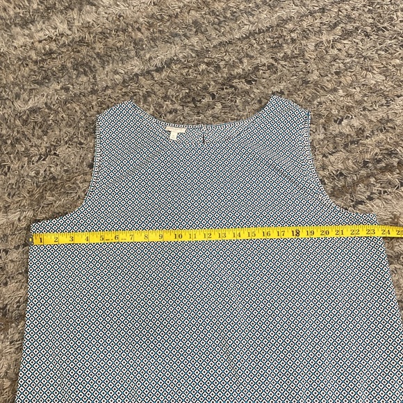 Talbots Blue BLACK Sleeveless blouse w/ scallop embroidered bottom hem sz XL - Picture 6 of 9